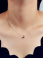 90s Gold Silver Color Chain With Tiny Moon Charm Necklace Jewellery Gifts Choker-3