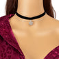 Snowflake Pendant Black Velvet Double-Layer Short Necklace-0