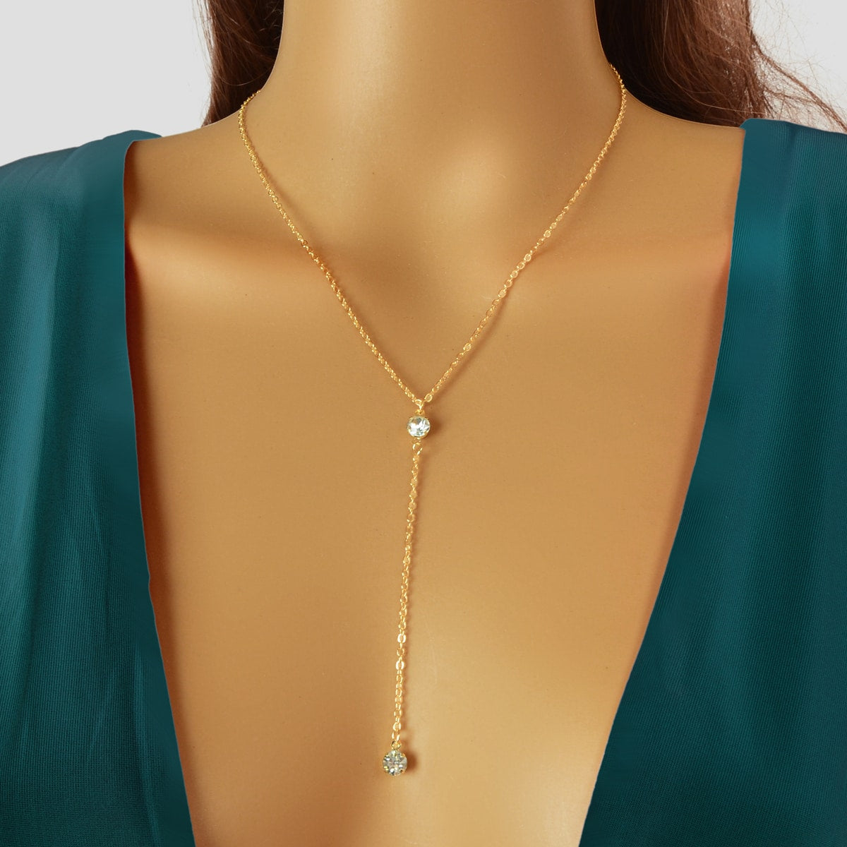 Gold Long Tassel Chain Necklace Elegant Statement Piece Jewelry for Any Occasion-0
