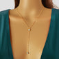 Gold Long Tassel Chain Necklace Elegant Statement Piece Jewelry for Any Occasion-0