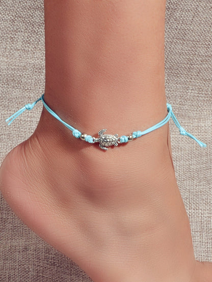 AU Stock Bohemian Handmade Sea Turtle String Adjustable Anklet Tortoise Bracelet-6