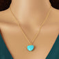 Fashion Gold Chain Turquoise Love Heart Pendant Necklace Boho Ethnic Accessories-0
