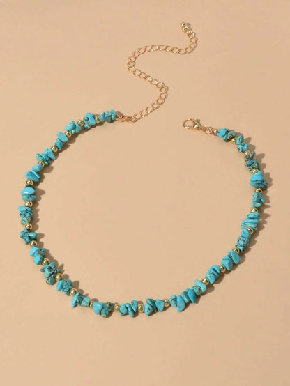 Boho White Stone Turquoise Handmade Necklace Ethic Tribal Festival Jewellery-1