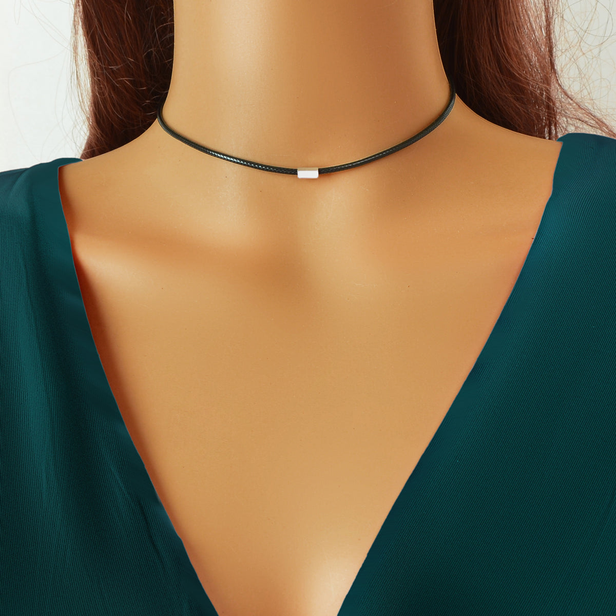Rock Hip Hop Style Jewellery Metal Decor Black PU Leather Choker Collar Necklace-0