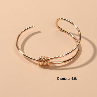 Minimalist Geometric Design Simple Delicate Thin Wrist Open Cuff Bangle Bracelet-4