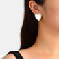 Classic White Resin Heart Stud Personality Earrings for Wife Girls Jewelry Gift-0
