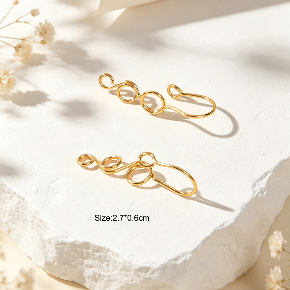 Handmade Twisted Multi Loop Wire Ear Cuffs No Piercing Gold Cartilage Ear Clips-2