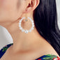 Cubic Zirconia Charm Pearl Beads Circel Earrings Wedding Engagement Gift Jewelry-0