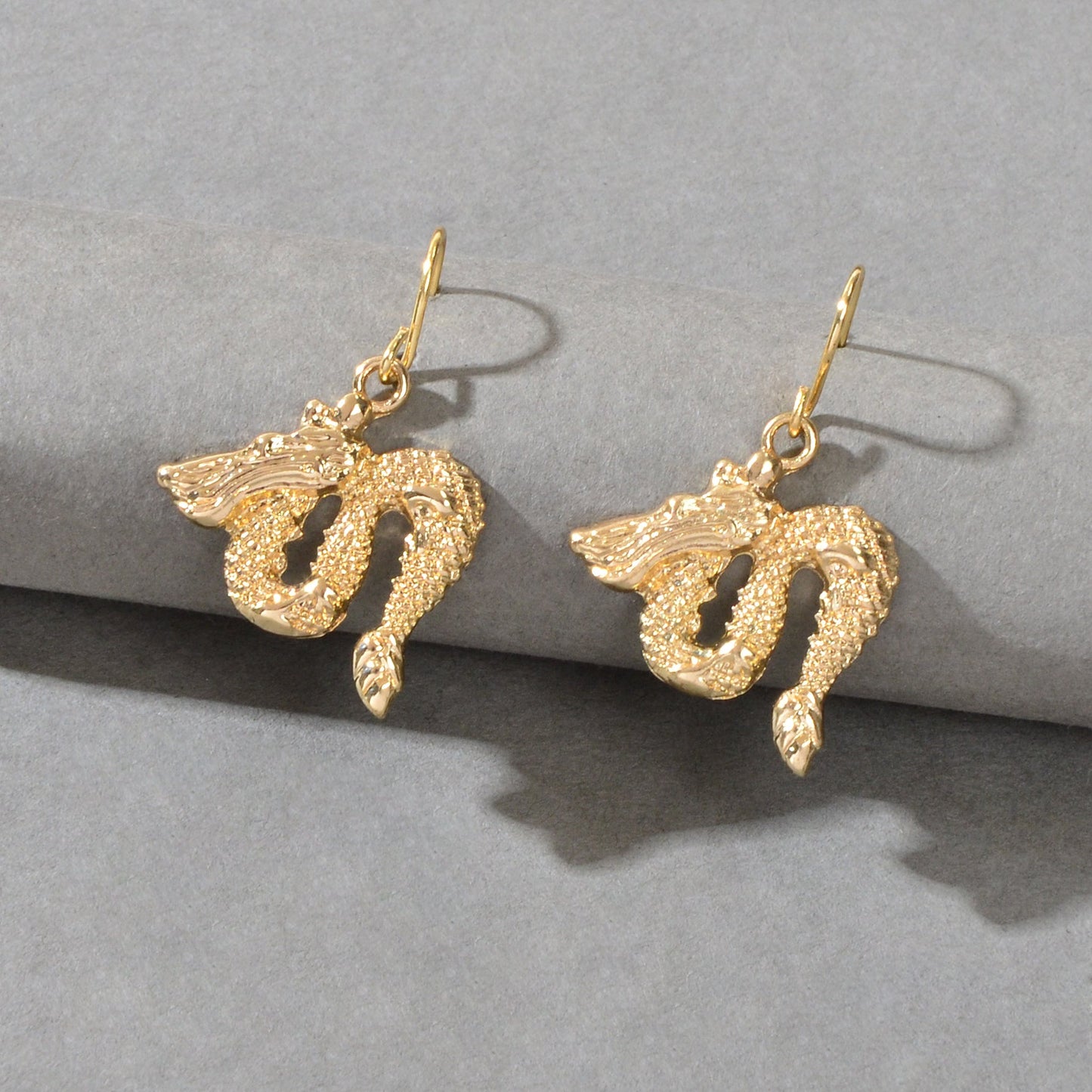Statement Punk Gold Silver Dragon Dangle Party Earrings Women Hip Hop Jewellery-2