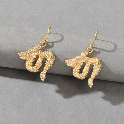 Statement Punk Gold Silver Dragon Dangle Party Earrings Women Hip Hop Jewellery-2