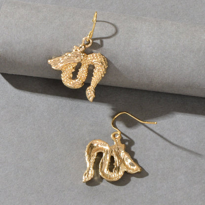 Statement Punk Gold Silver Dragon Dangle Party Earrings Women Hip Hop Jewellery-3