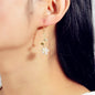Wedding Designer Rhinestone Pearl Flower Ball Gold Pendant Earrings for Women-0