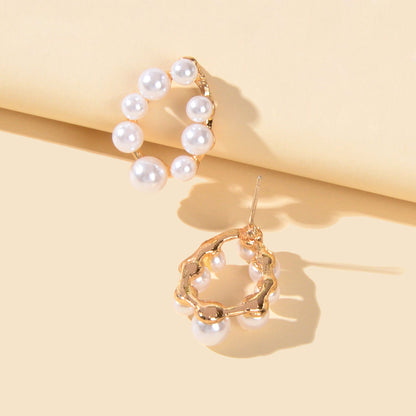 Birthday Anniversary Jewellery Faux Pearl Geometric Stud Hypoallergenic Earrings-2