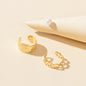 3 pcs Imitation Pearl Stud Gold Silver Hollow out Heart Ear Cuff Cartilage Earrings set-1
