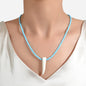 Tribal Ethnic Women Jewelry Blue Seed Bead Imitation Animal Tooth Charm Necklace-0