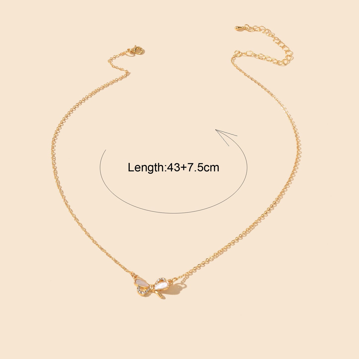 Elegant Gold Chain Rhinestone Decor Butterfly Pendant Necklace for Party Wedding-2