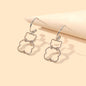 Minimalist Style Lovely Gold Silver Bear Dangle Earrings Women Designer Jewelry-2