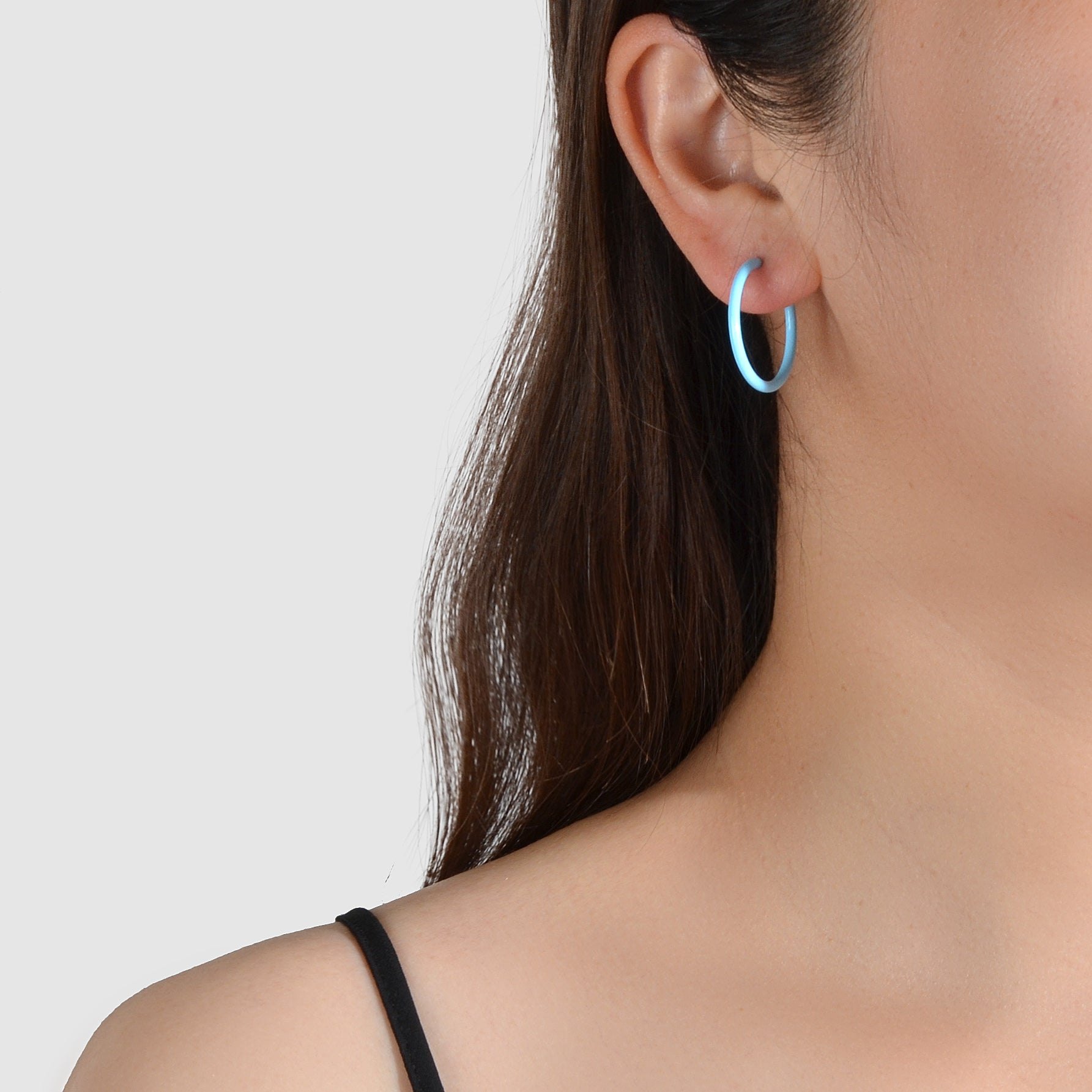 Blue Circle Pearl Asymmetric Trendy Hoop Earrings Women Party Designer Jewellery-2