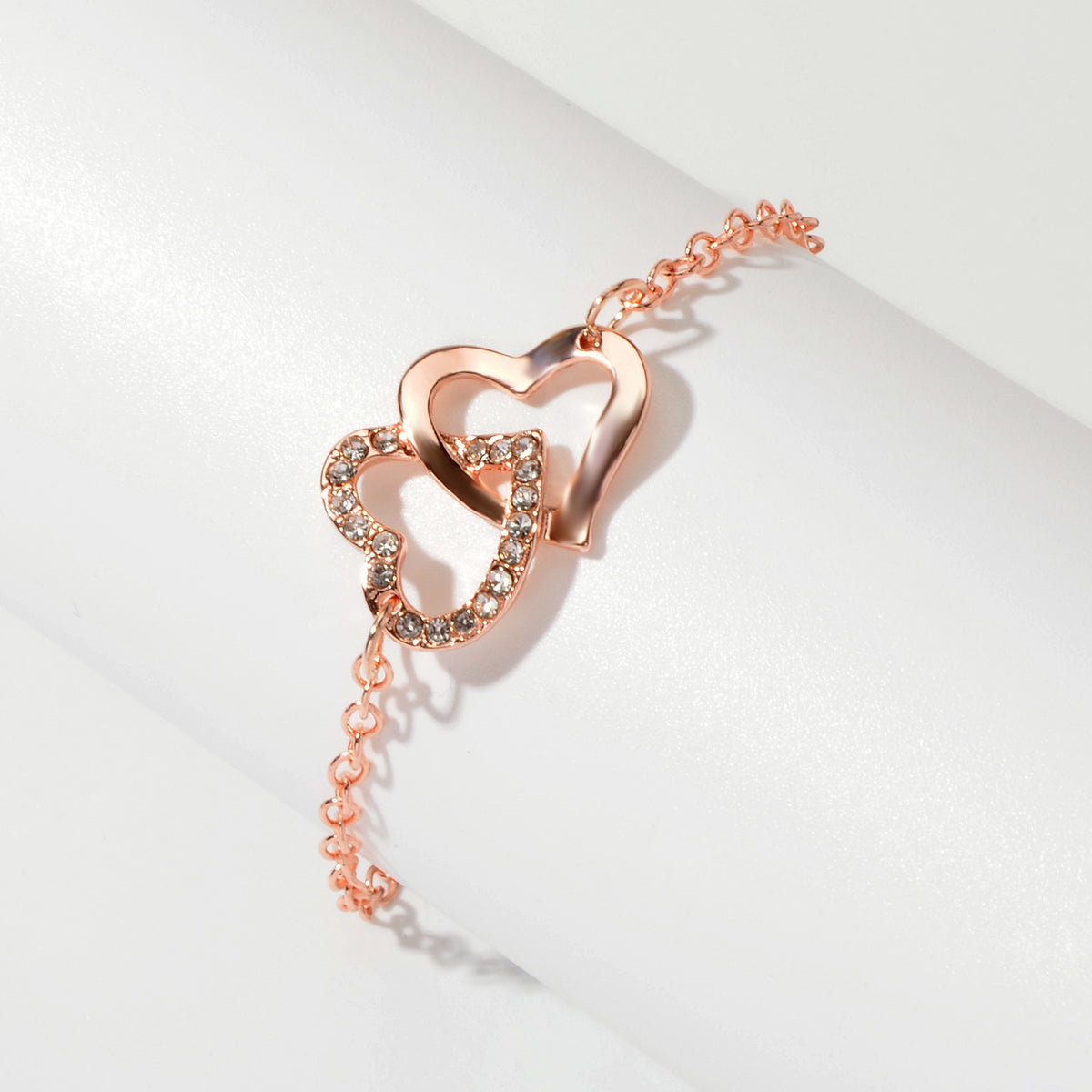 AU Post Rhinestone Heart Link Charm Bracelet Party Jewellery Lover Festival Gift-3
