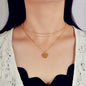 Round Coin Disc Charm Multilayer Necklace Gold Clavicle Chain Collar Trendy Gift-0