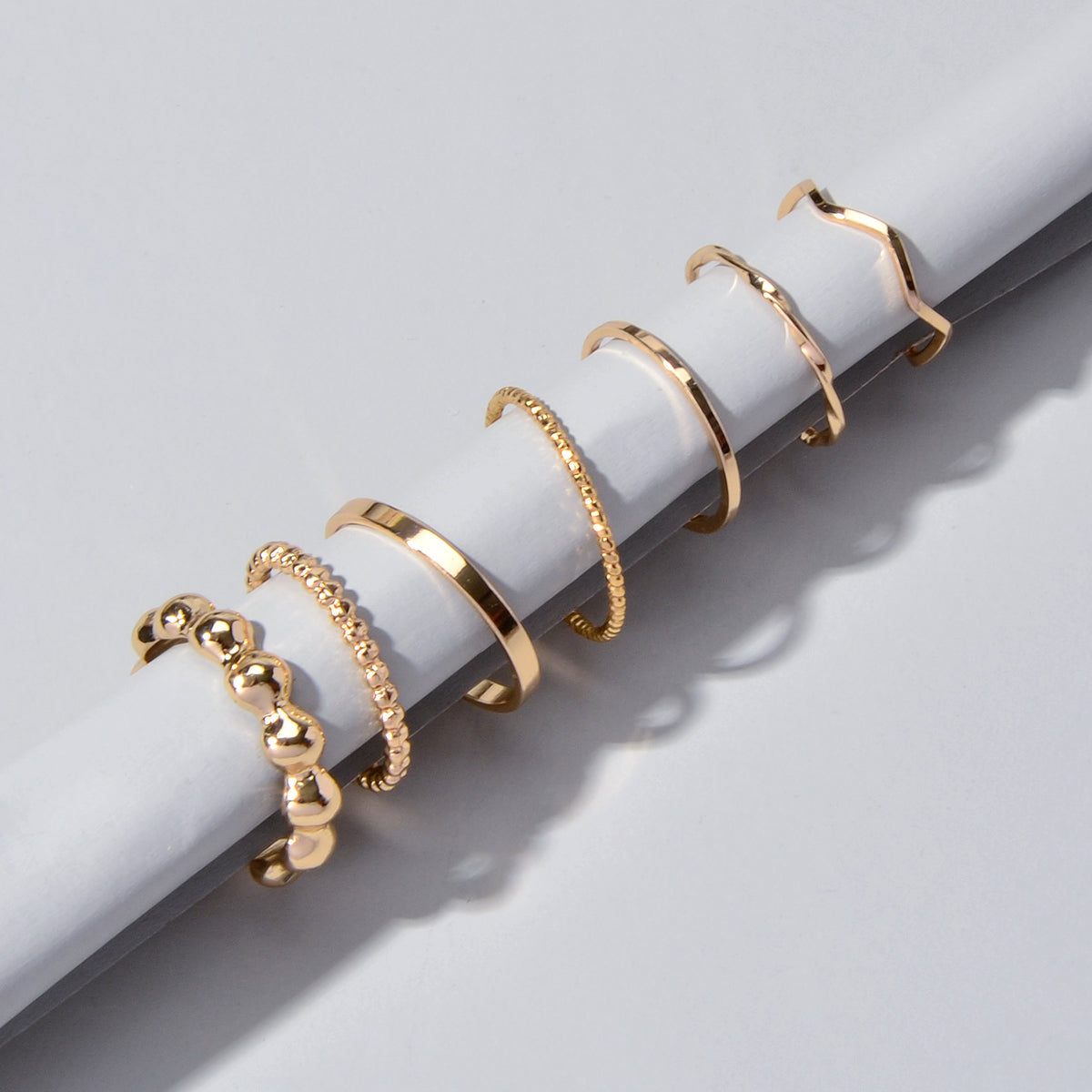 7pcs Boho Minimalist Stack Knuckle Finger Rings Set Tip Midi Rings Aussie Gift-1