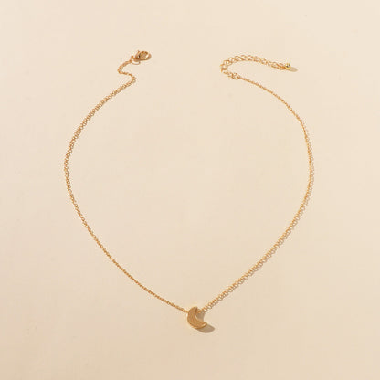 90s Gold Silver Color Chain With Tiny Moon Charm Necklace Jewellery Gifts Choker-1
