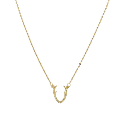 Minimalist Gold Chain Antlers Pendant Necklace Personality Creative Jewellery-0