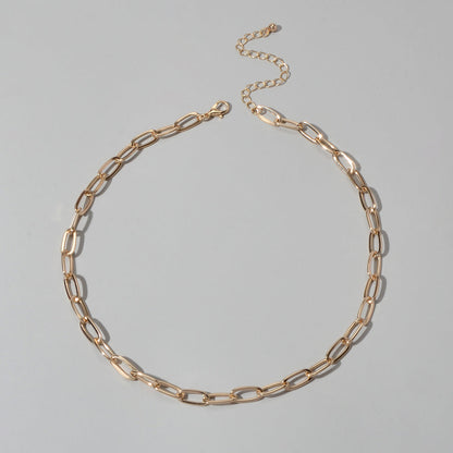 Feelontop Punk Jewellery Statement Heavy Solid Chain Necklace Women Accessories-1