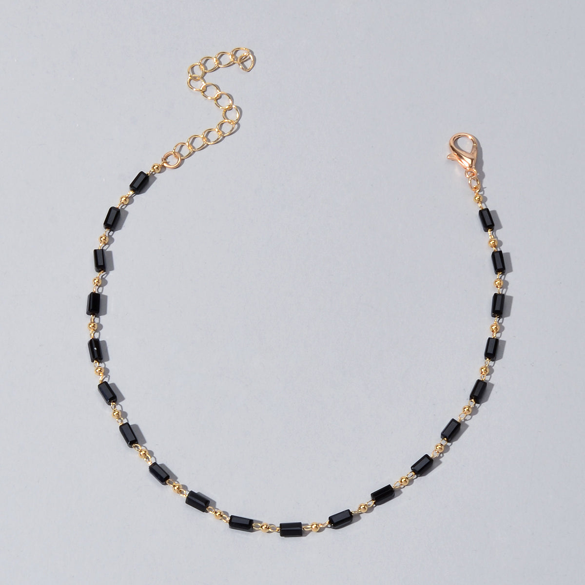 1 pc Foot Beach Jewellery Gold Chain Handmade Black Beads Anklet Bracelet Gift-3