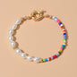 Colorful Bead Faux Pearl Handmade Bracelet Women Boho Chic Seed Beads Jewellery-0