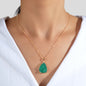 Boho Chic Gold Chain Colorful Stone Resin Water Drop Pendant Ethnic Necklace-0