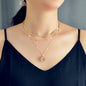 Boho Chic Jewelry Gold Silver Metal Multi-layer Chain Coin Disc Pendant Necklace-0