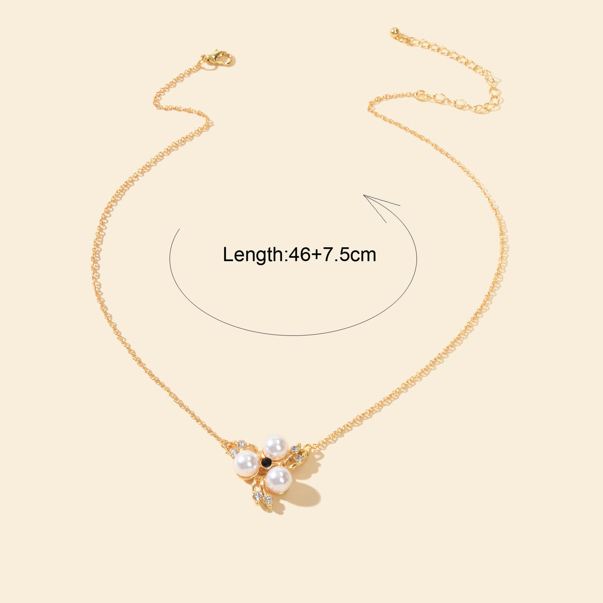 Textured Rhinestone Pearl Flower Pendant Necklace Anniversary Gift Jewellery-3