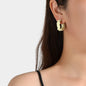 Irregular Geometric Beige Hoop Earrings Party Decoration Girls Ladies Jewellery-0