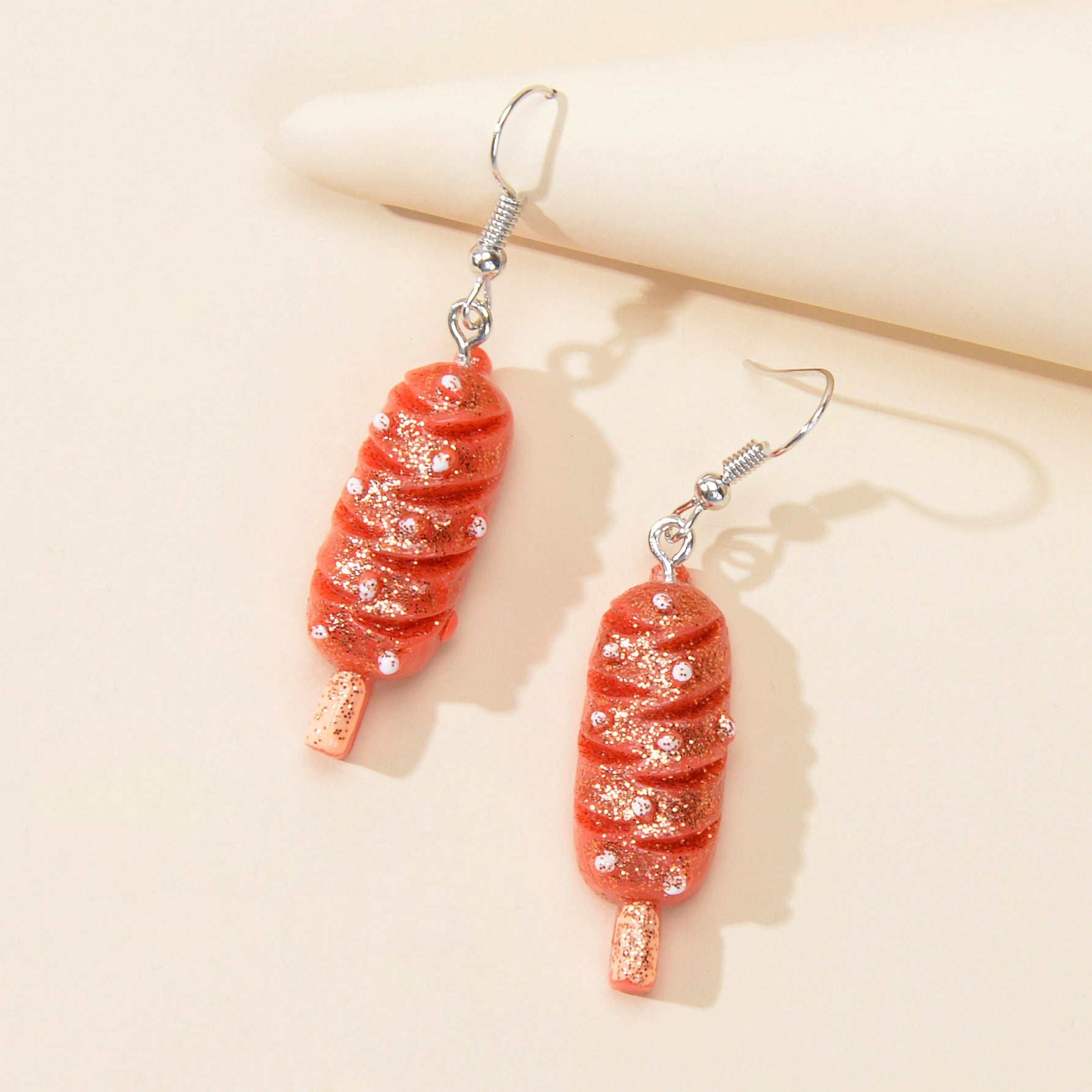 Funny Gifts Best Friends Trendy Red Resin Hot Dog Dangle Earrings Female Jewelry-2