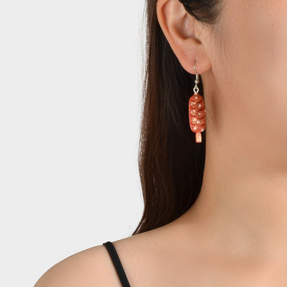 Funny Gifts Best Friends Trendy Red Resin Hot Dog Dangle Earrings Female Jewelry-0