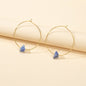 Ladies Jewellery Boho Chic Style Irregular Stone Decor Big Gold Hoop Earrings-2