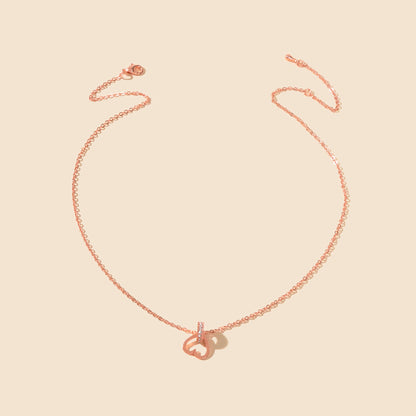 Wedding Bridal Jewelry Rosegold Chain Rhinestone Circle Heart Clavicle Necklace-1