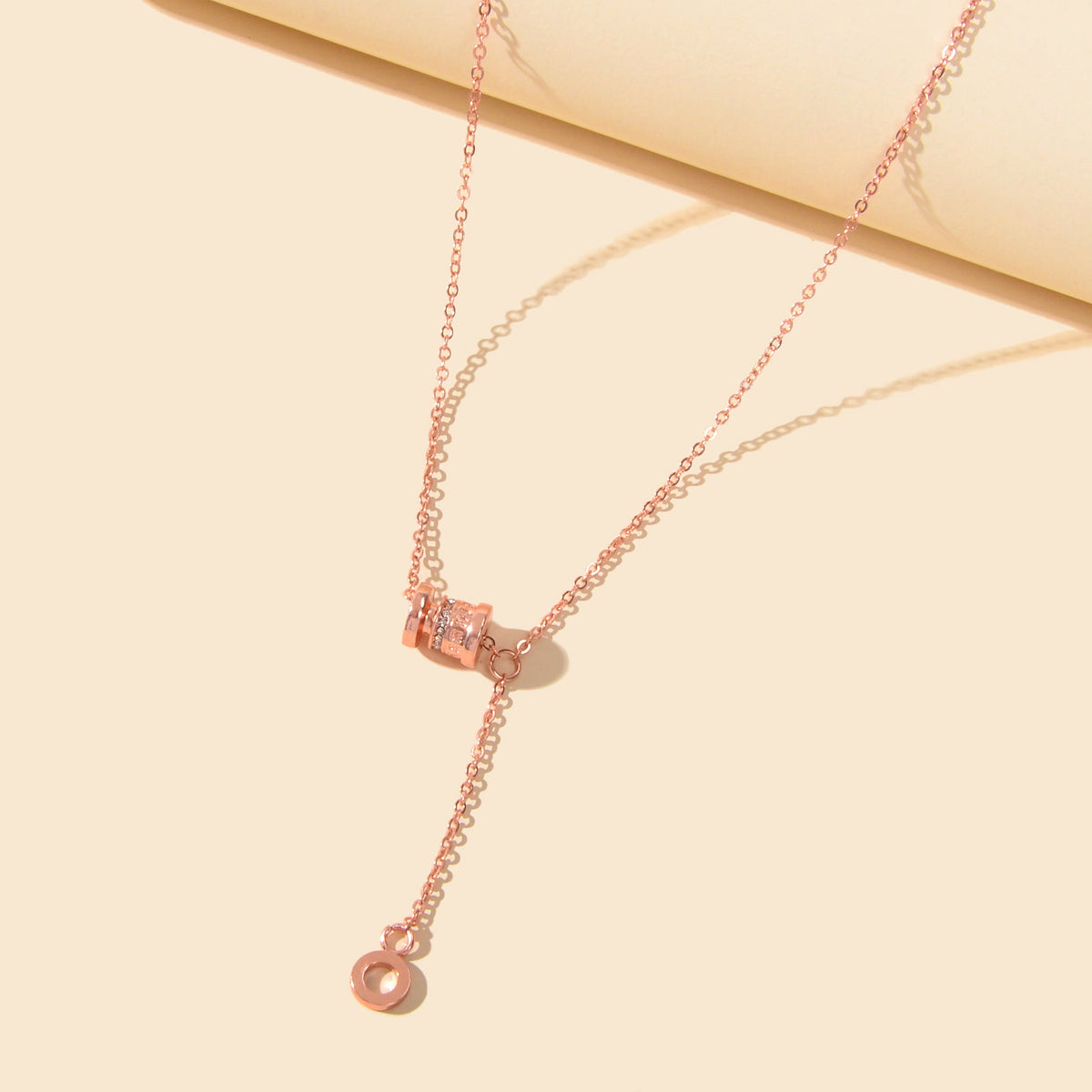 Valentine's Day Women Girl Gift Jewellery Rhinestone Rosegold Chain Necklace-1
