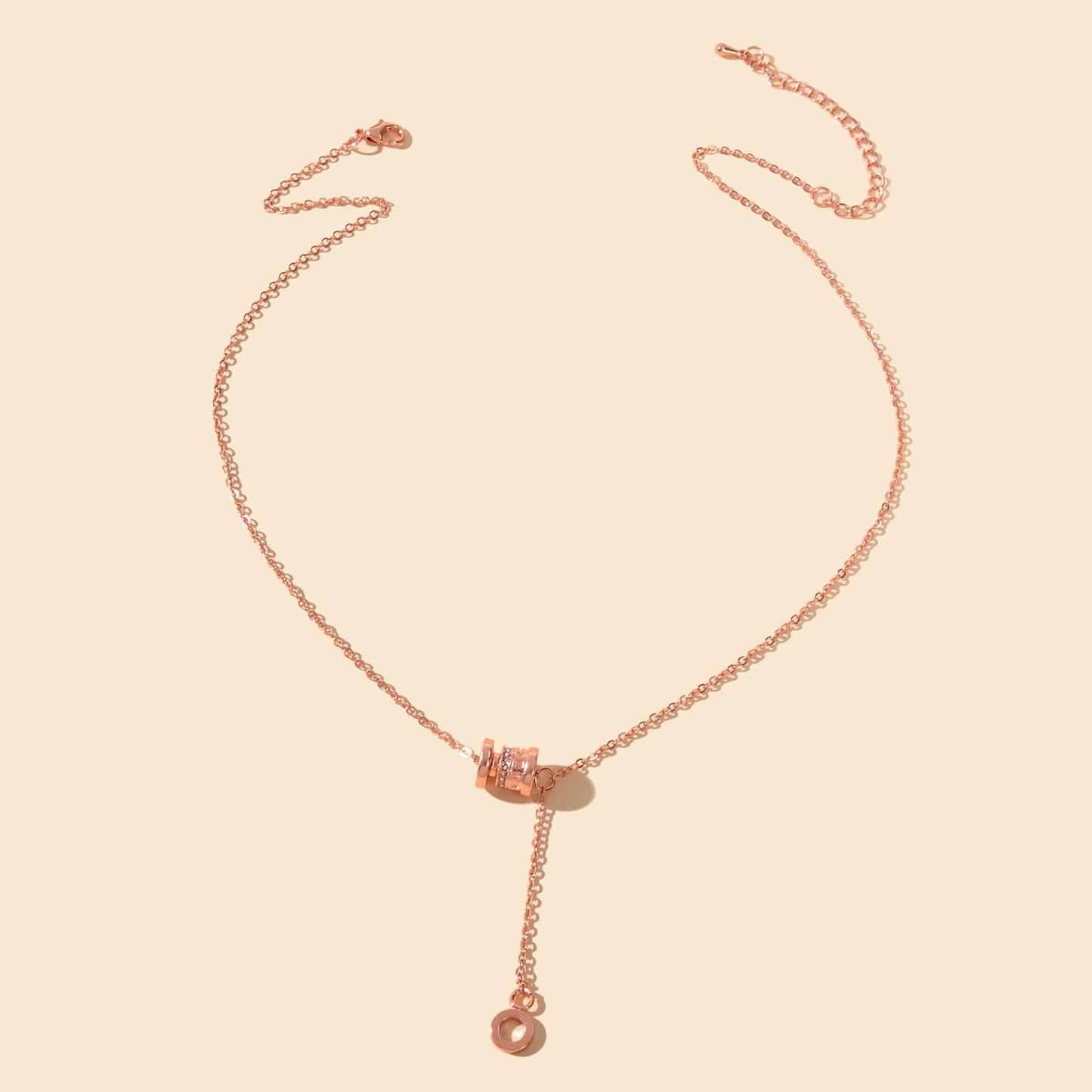 Valentine's Day Women Girl Gift Jewellery Rhinestone Rosegold Chain Necklace-2