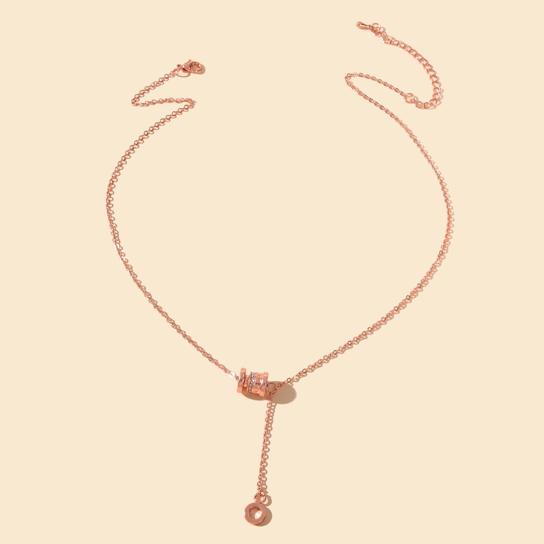 Valentine's Day Women Girl Gift Jewellery Rhinestone Rosegold Chain Necklace-2