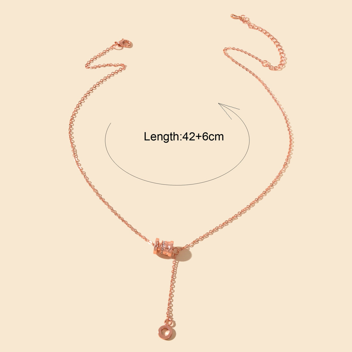 Valentine's Day Women Girl Gift Jewellery Rhinestone Rosegold Chain Necklace-3