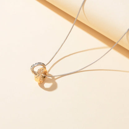 Textured Jewelry Silver Chain Beautiful Ring Charm Anniversary Wedding Necklace-1