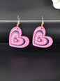 Colorful Sparkling Glittery Heart Pendant Earrings Radiant Glamour Party Jewelry-1