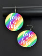 Stunning Colorful LOVE Circle Earrings - Fashionable Round Ear Jewelry Accessory-1
