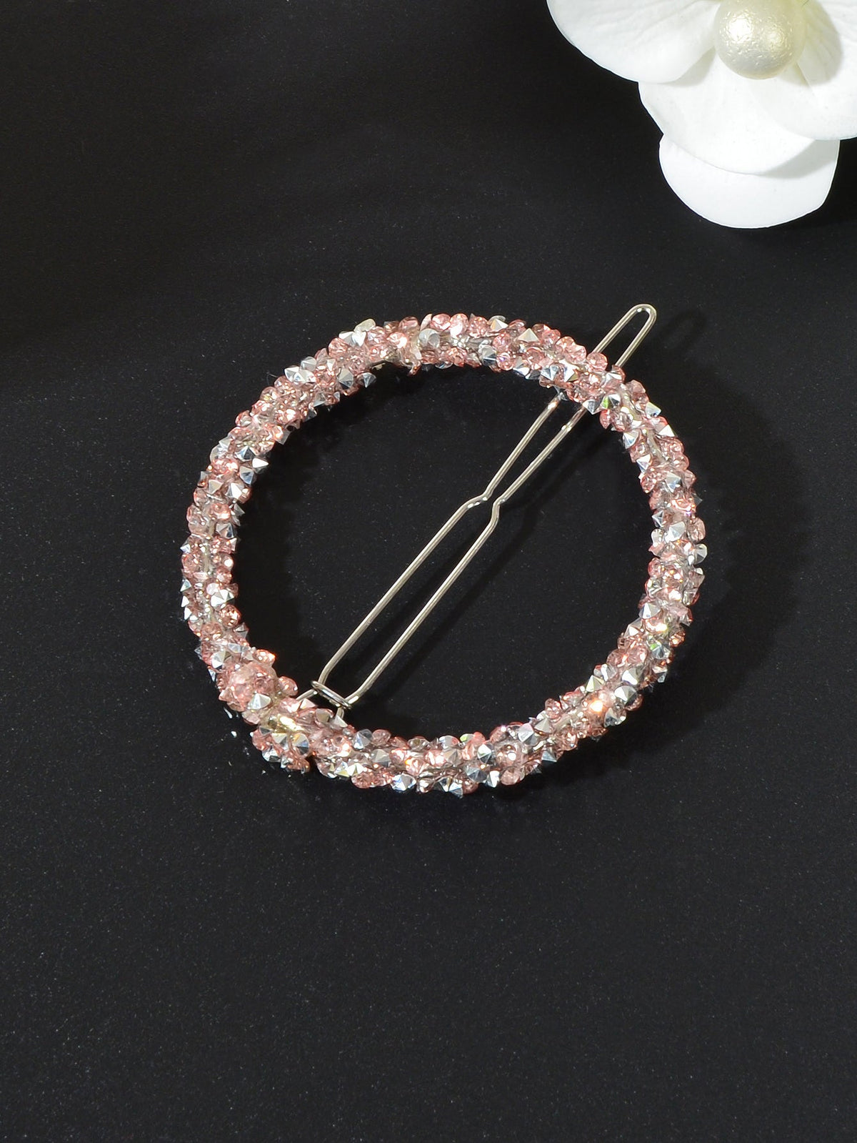 Sparkling Full Rhinestone Star Circular Hair Clip Elegant Hair Accessory Gift-1