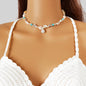 Ethnic Style Handmade Conch Beaded Chain Shell Charm Collar Sea Series Necklace-0