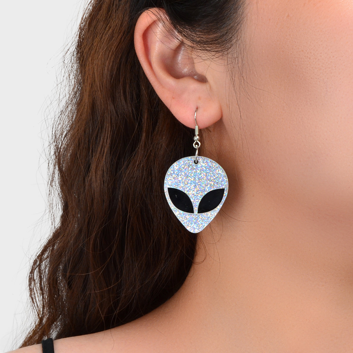 Acrylic UFO Alien Outer Space Superman Dangling Drop Earrings Funky Jewellery-0