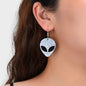 Acrylic UFO Alien Outer Space Superman Dangling Drop Earrings Funky Jewellery-0