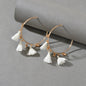 Ethnic Jewellery Boho Chic White Tassel Gold Circle Huggie Hoop Trendy Earrings-0